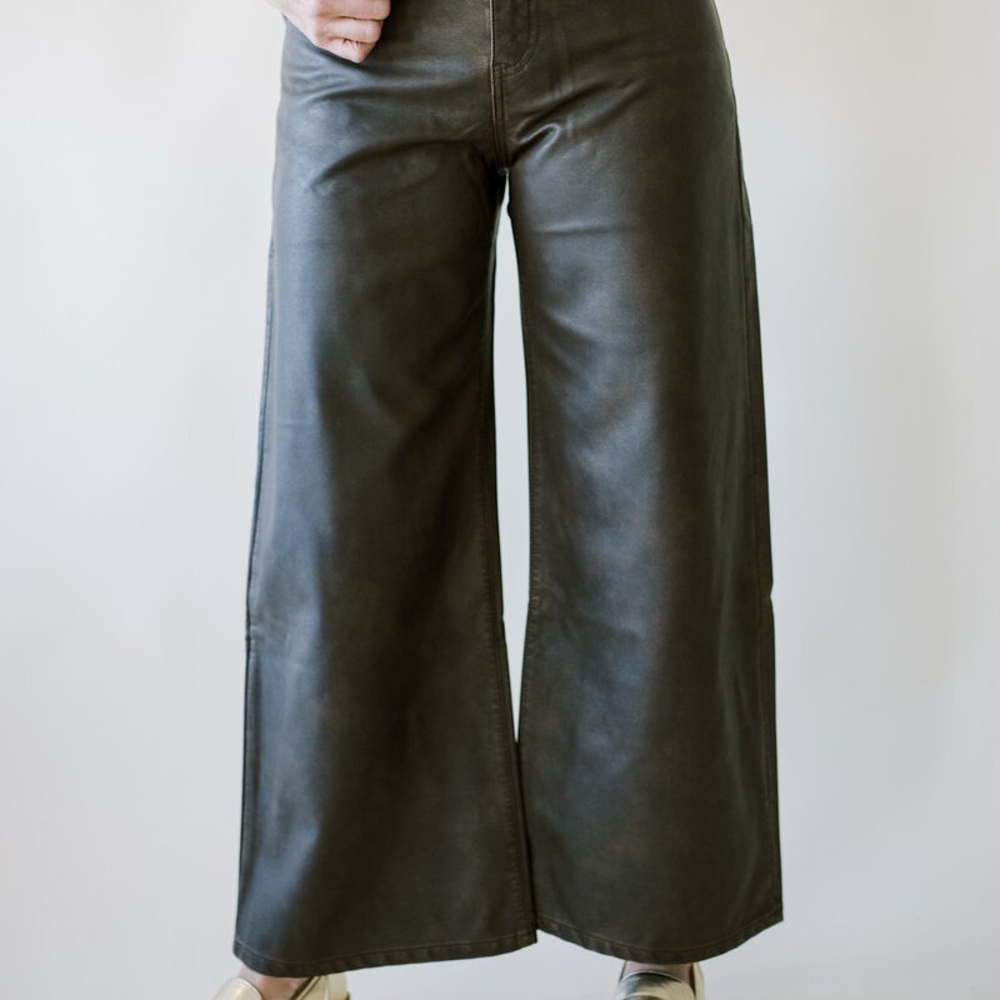 We the Free Misha Vegan Leather Pant 29 in Moss